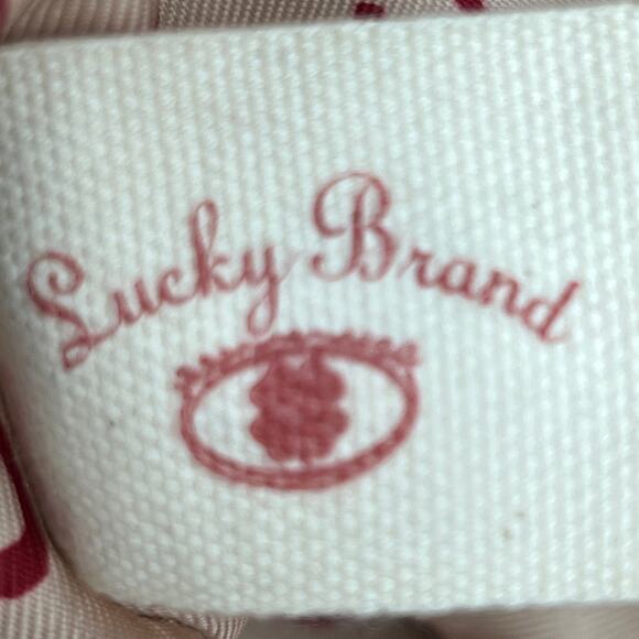 Lucky Brand Aztec Print Southwest Red and Cream Large Cotton Tote Shoulder Purse - Picture 7 of 12